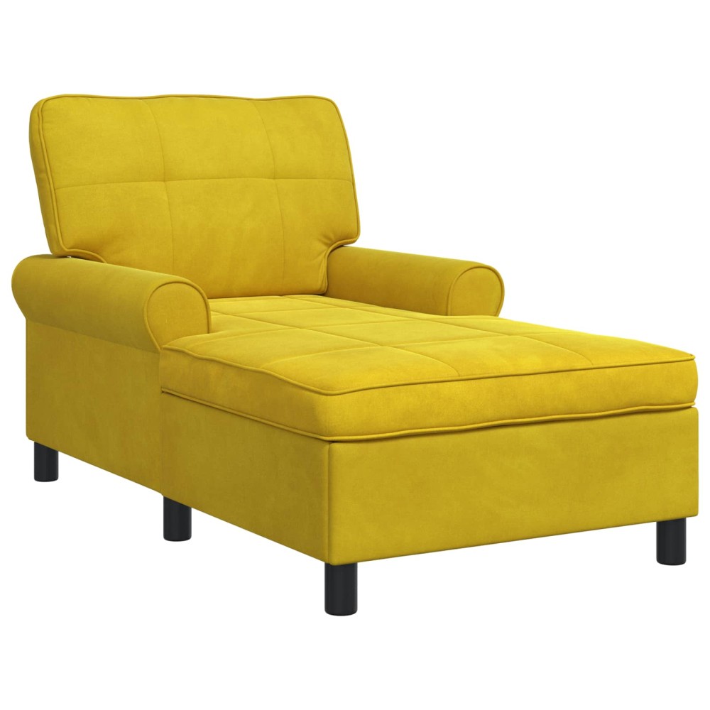 vidaXL Χαλάρωση με μαξιλάρι Κίτρινο 91 x 157 x 91 εκ. Βελούδο