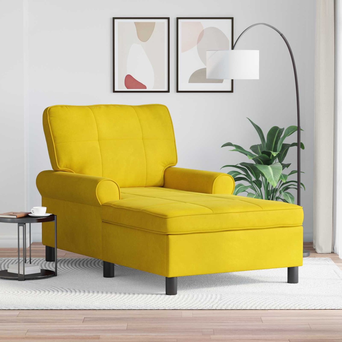 vidaXL Χαλάρωση με μαξιλάρι Κίτρινο 91 x 157 x 91 εκ. Βελούδο