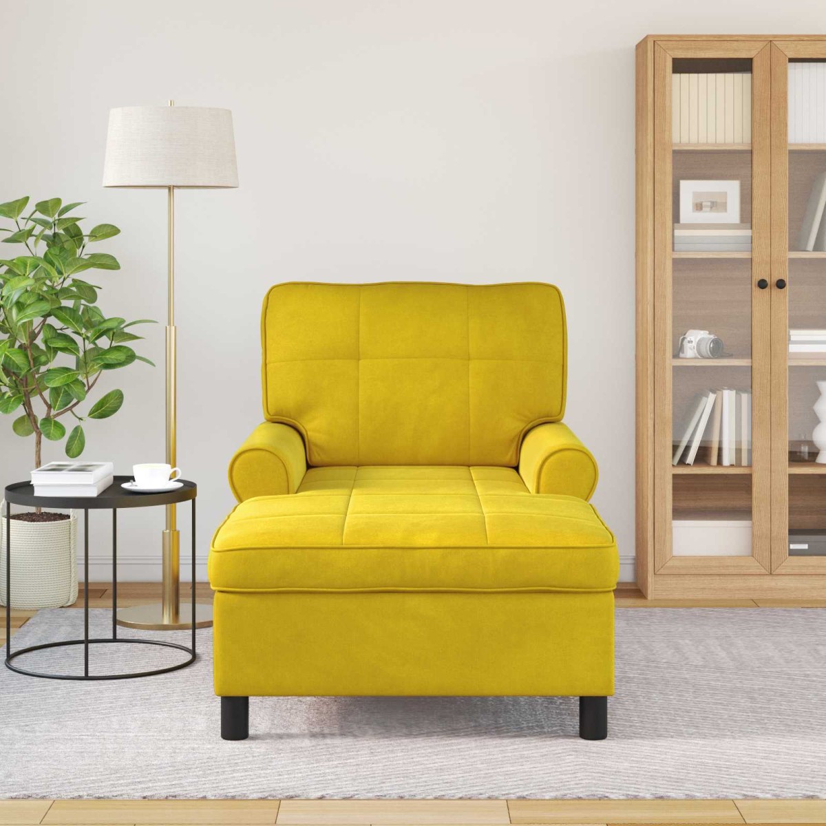 vidaXL Χαλάρωση με μαξιλάρι Κίτρινο 91 x 157 x 91 εκ. Βελούδο