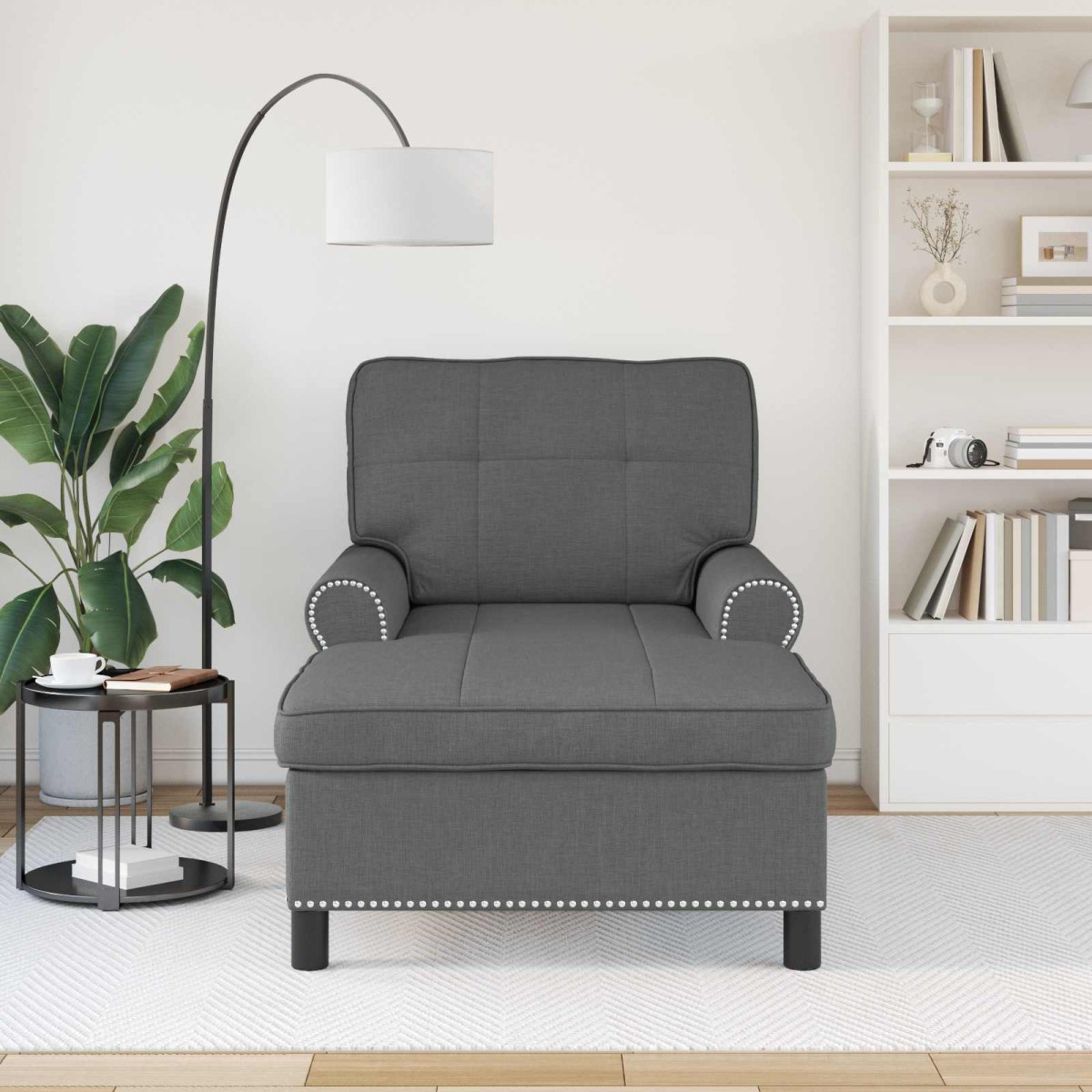 vidaXL Χαλάρωση Σκούρο Γκρι ύφασμα 91 x 157 x 91 εκ.