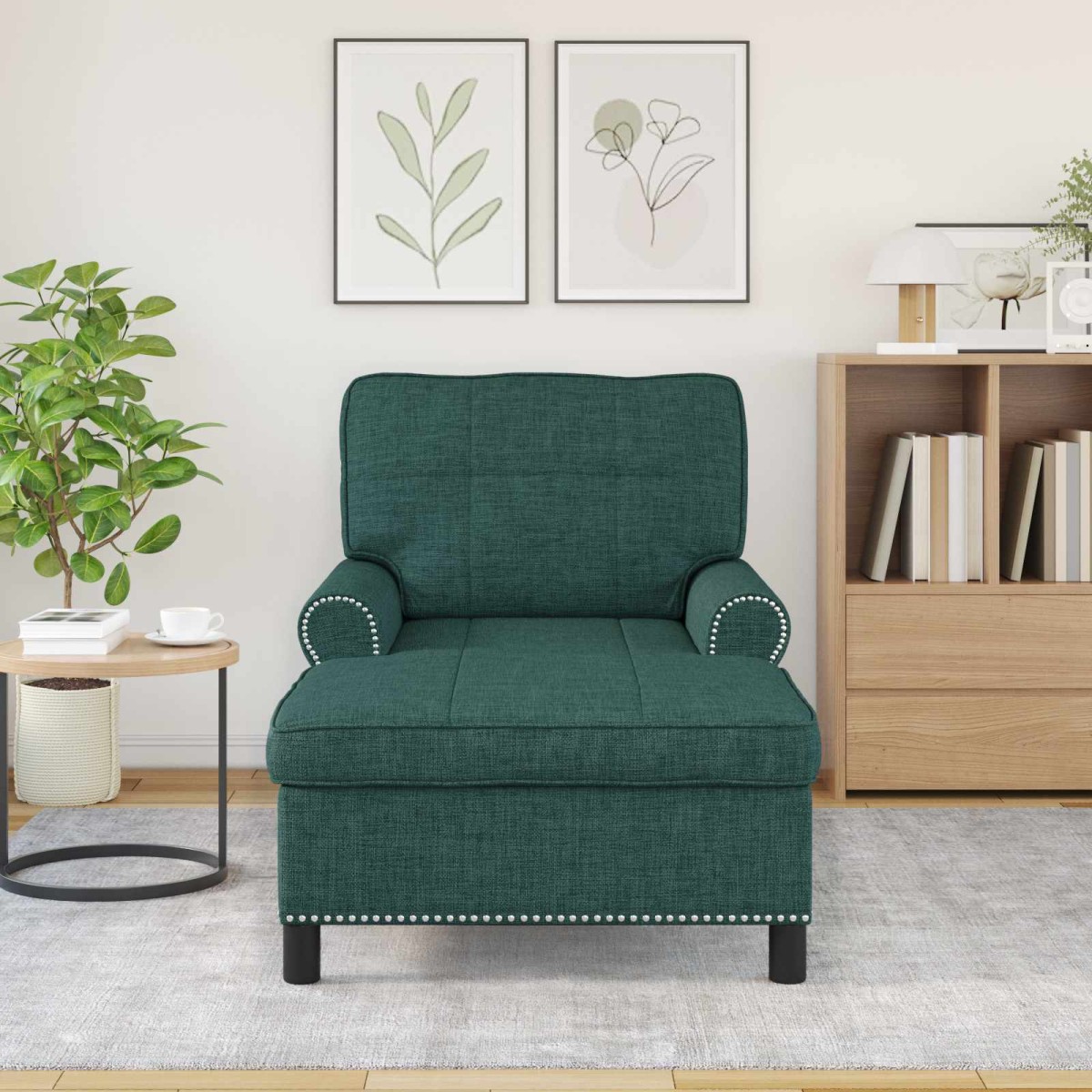 vidaXL Χαλάρωση Σκούρο Πράσινο ύφασμα 91 x 157 x 91 εκ.