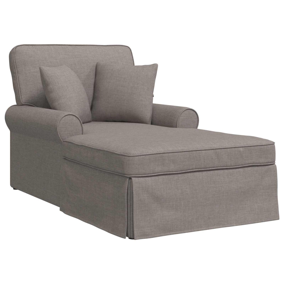 vidaXL Τσέιζ Λαζού με Φούστα 3 τμχ. Taupe ύφασμα 91 x 157 x 91 εκ.