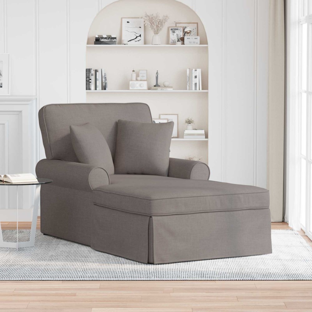 vidaXL Τσέιζ Λαζού με Φούστα 3 τμχ. Taupe ύφασμα 91 x 157 x 91 εκ.