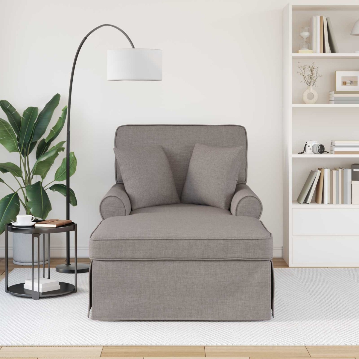 vidaXL Τσέιζ Λαζού με Φούστα 3 τμχ. Taupe ύφασμα 91 x 157 x 91 εκ.