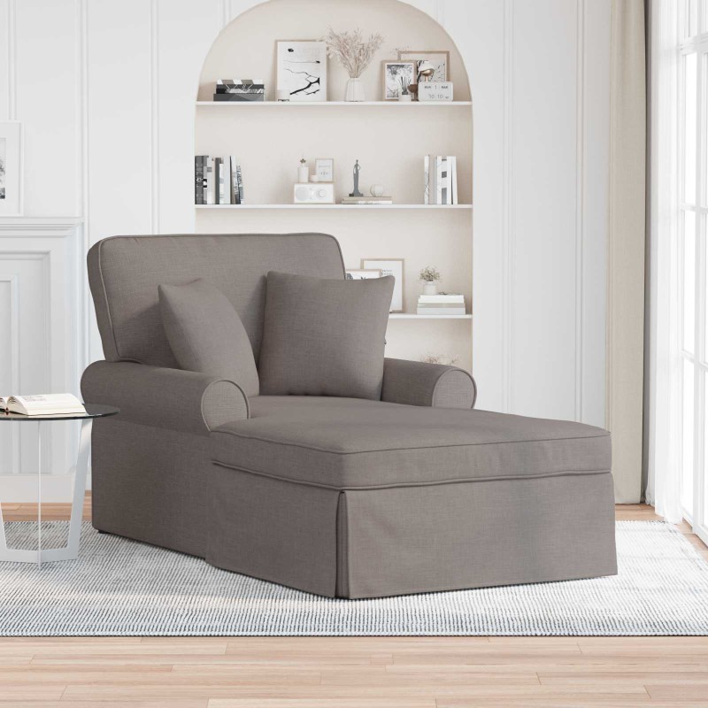 vidaXL Τσέιζ Λαζού με Φούστα 3 τμχ. Taupe ύφασμα 91 x 157 x 91 εκ.
