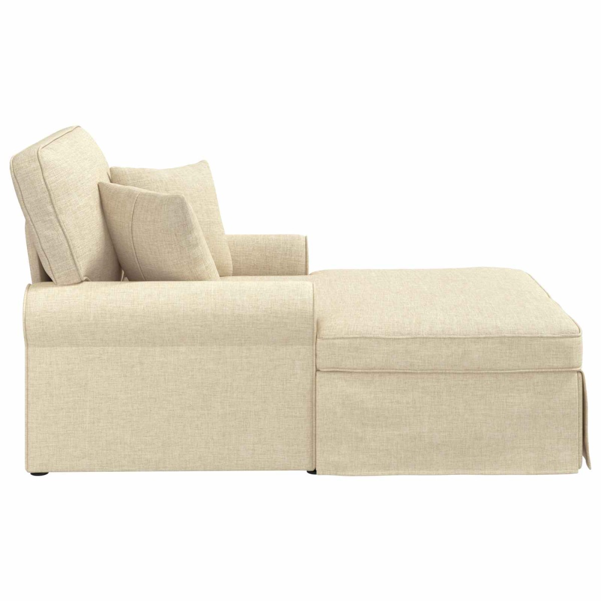 vidaXL Τσέιζ Λαζού με Φούστα 3 τμχ. Κρεμ ύφασμα 91 x 157 x 91 εκ.
