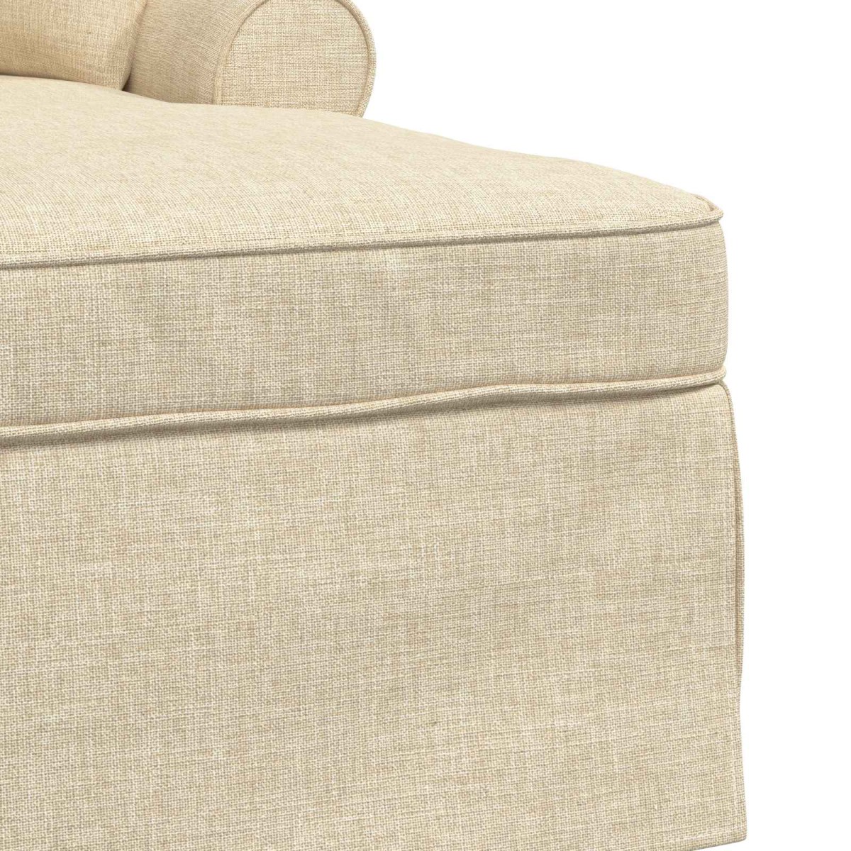 vidaXL Τσέιζ Λαζού με Φούστα 3 τμχ. Κρεμ ύφασμα 91 x 157 x 91 εκ.