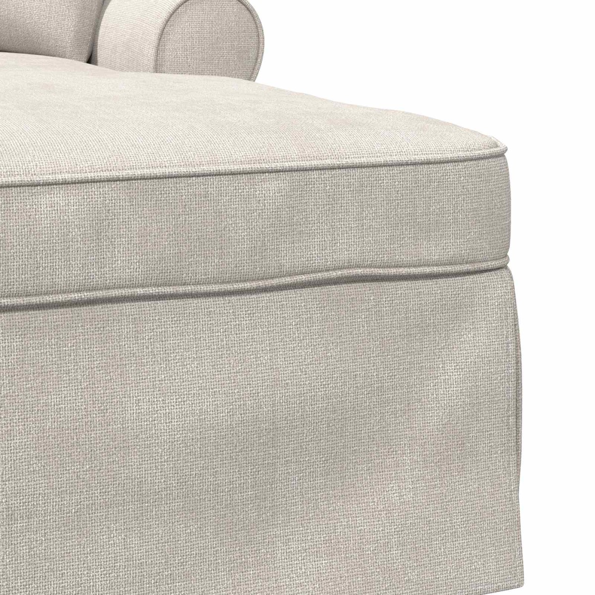 vidaXL Τσέιζ Λαζού με Φούστα με μαξιλάρι Κρεμ 157 x 91 x 91 εκ ARES