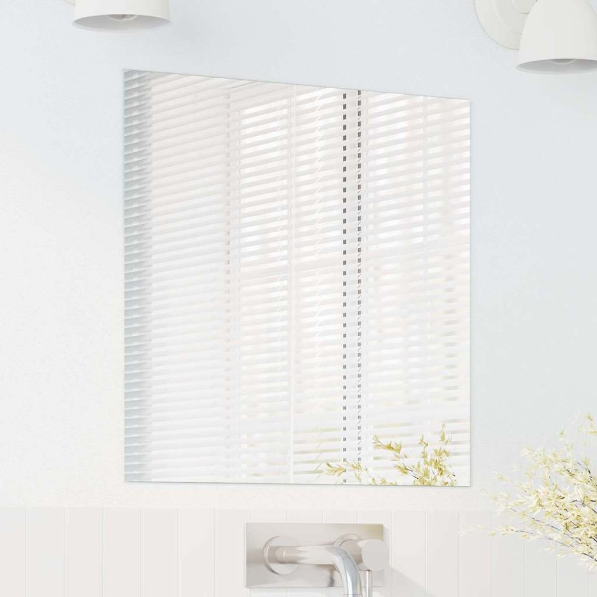 vidaXL Καθρέφτης τοίχου τετράγωνο 50 x 50 cm σκληρυμένο γυαλί