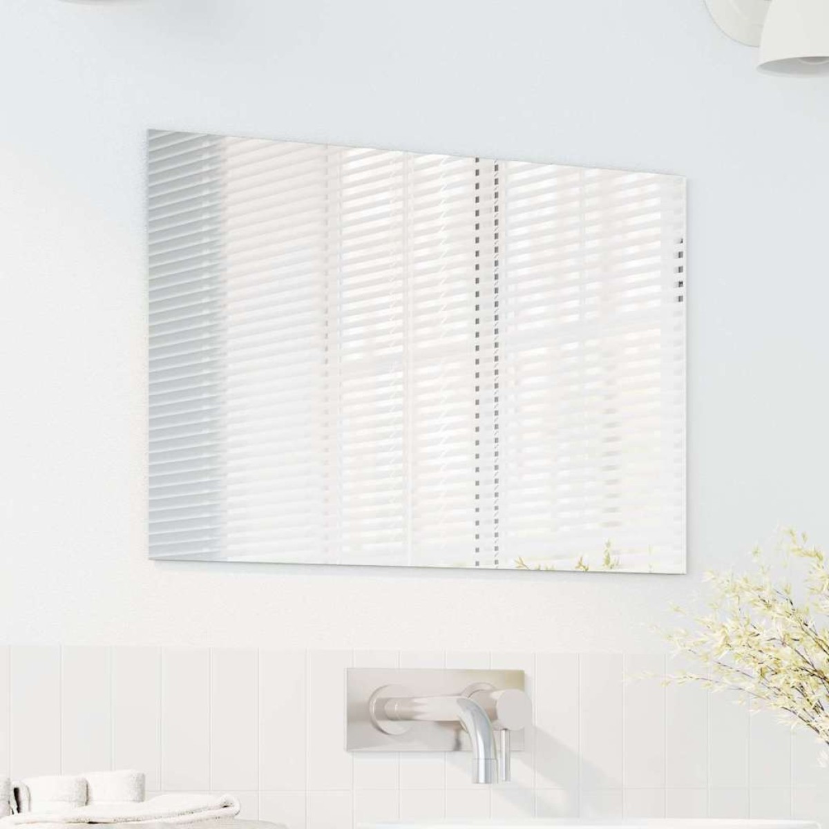 vidaXL Καθρέφτης τοίχου Ορθογώνιος 60 x 40 cm σκληρυμένο γυαλί