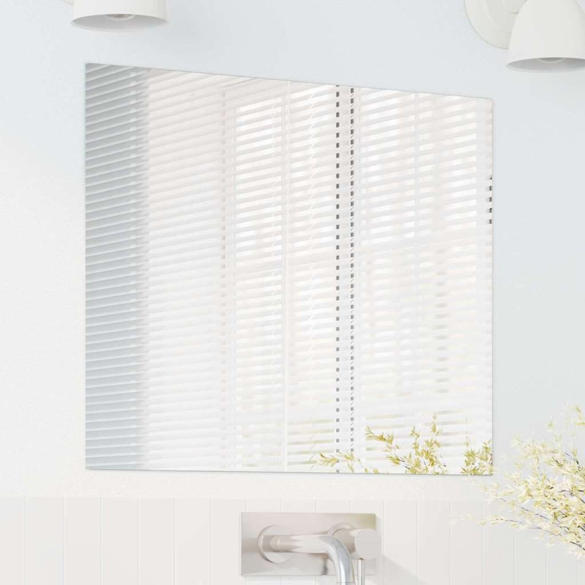 vidaXL Καθρέφτης τοίχου τετράγωνο 60 x 60 cm σκληρυμένο γυαλί