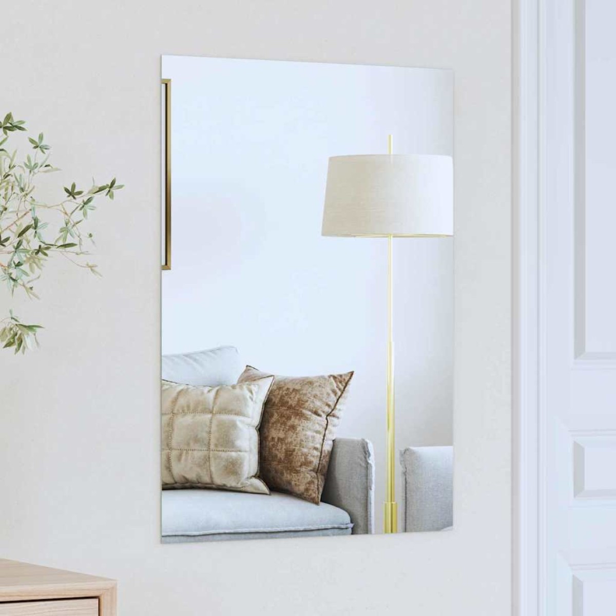 vidaXL Καθρέφτης τοίχου Ορθογώνιος 70 x 50 cm σκληρυμένο γυαλί