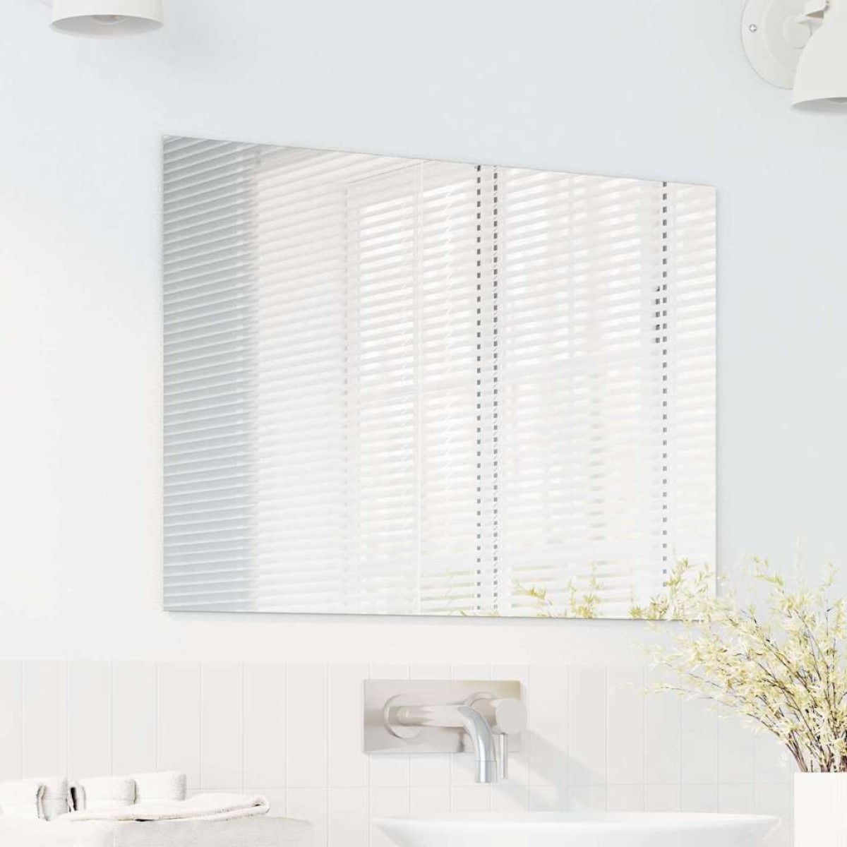 vidaXL Καθρέφτης τοίχου Ορθογώνιος 70 x 50 cm σκληρυμένο γυαλί