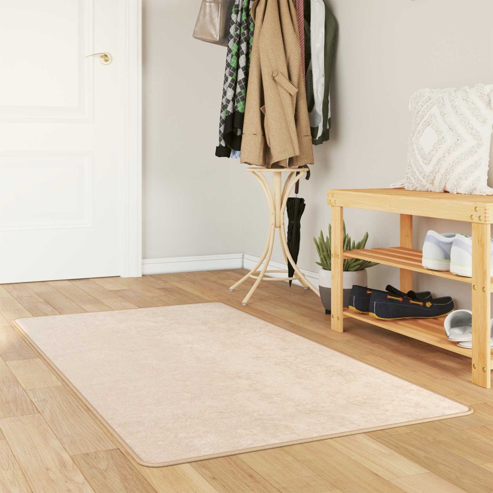 vidaXL Χαλί Runner MARSA Κρεμ 80 x 100 cm Πολυέστερ και PVC