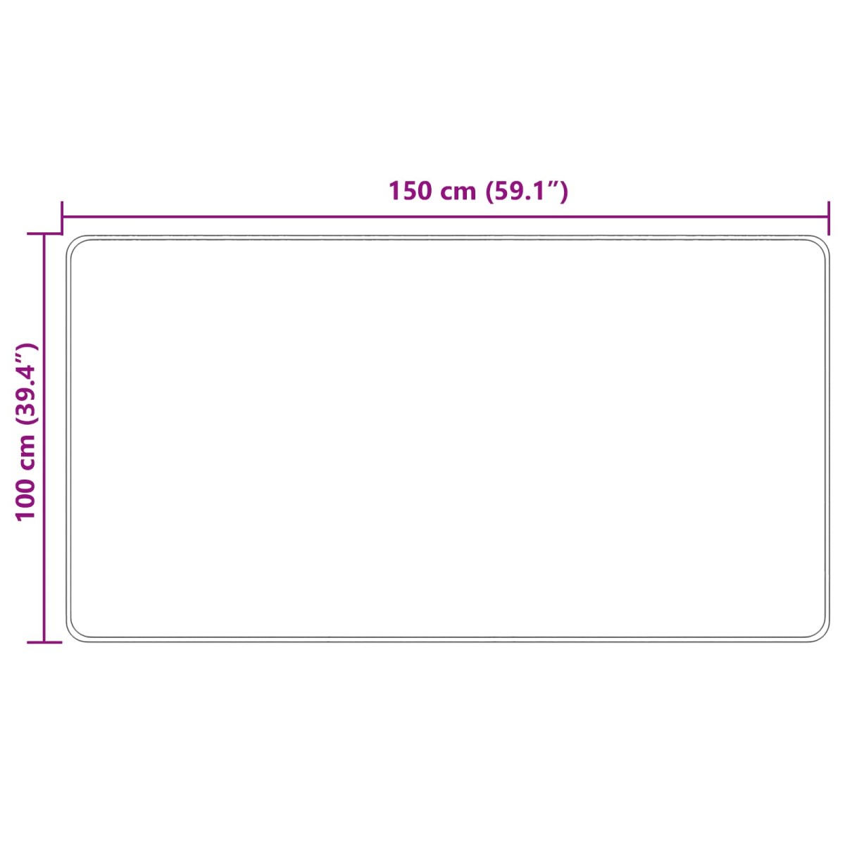 vidaXL Χαλί Runner MARSA Κρεμ 100 x 150 cm Πολυέστερ και PVC