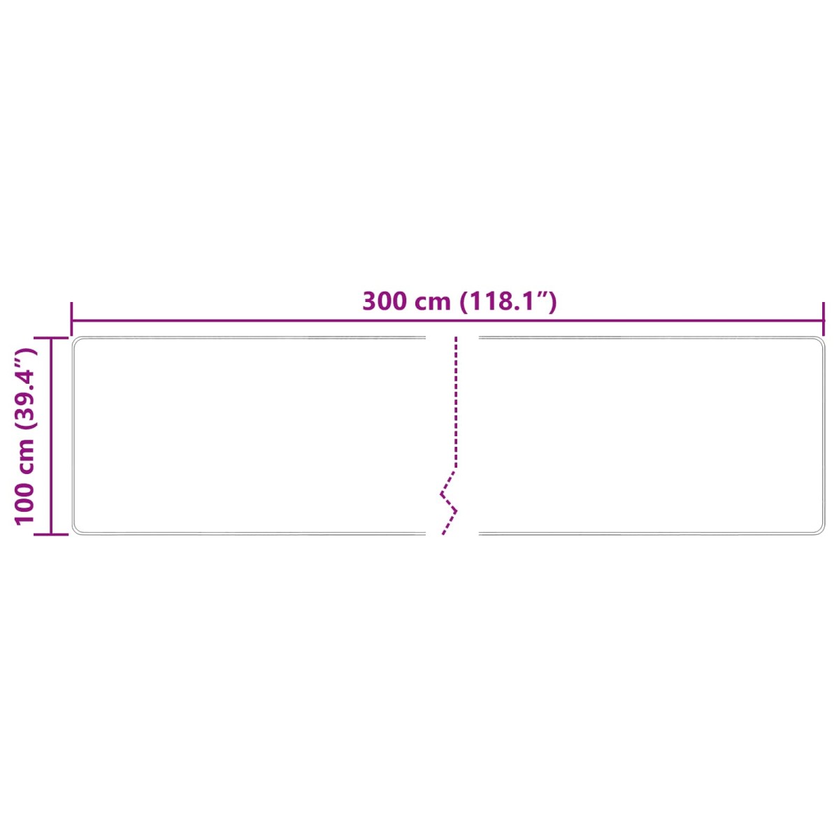 vidaXL Χαλί Runner MARSA Κρεμ 100 x 300 cm Πολυέστερ και PVC