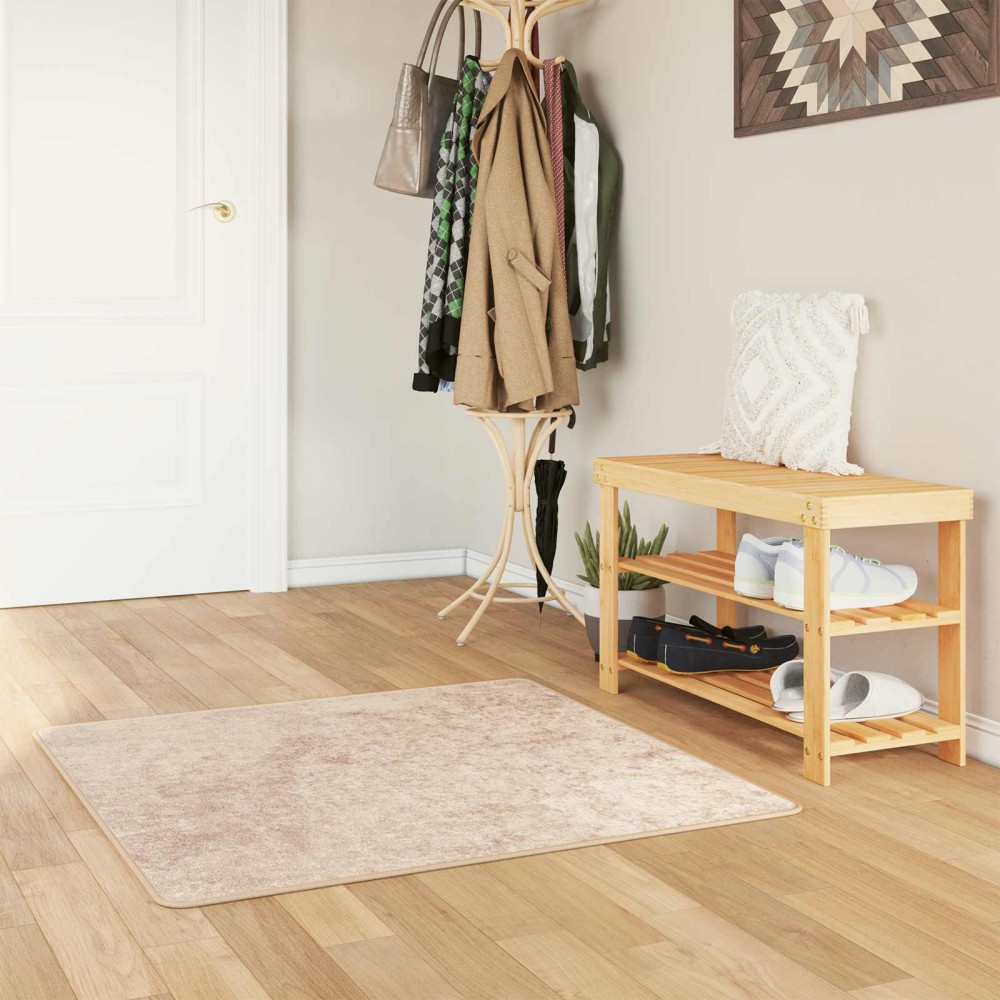vidaXL Χαλί Runner MARSA Μπεζ 100 x 100 cm Πολυέστερ και PVC