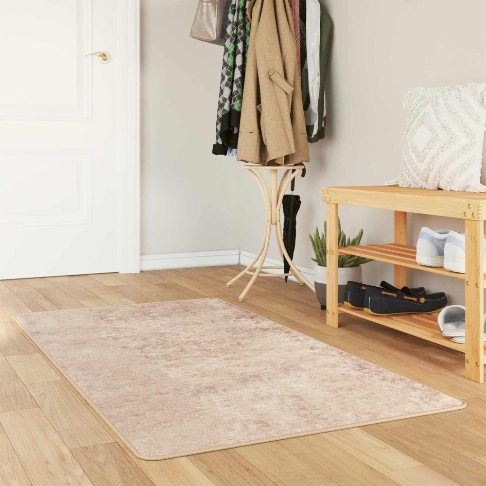 vidaXL Χαλί Runner MARSA Μπεζ 100 x 150 cm Πολυέστερ και PVC