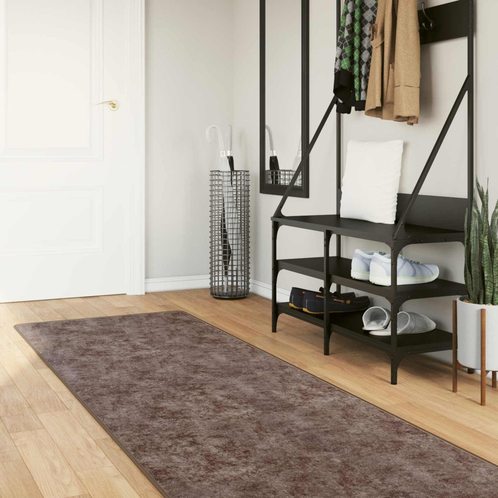 vidaXL Χαλί Runner MARSA Γκρι 100 x 300 cm Πολυέστερ και PVC
