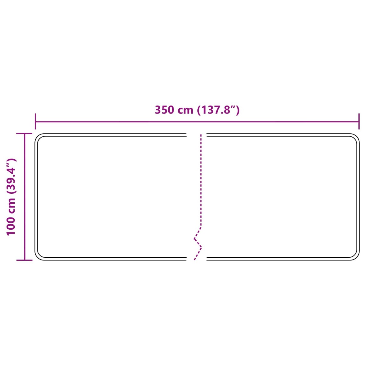 vidaXL Χαλί Runner MARSA Γκρι 100 x 350 εκ. Πολυέστερ και PVC