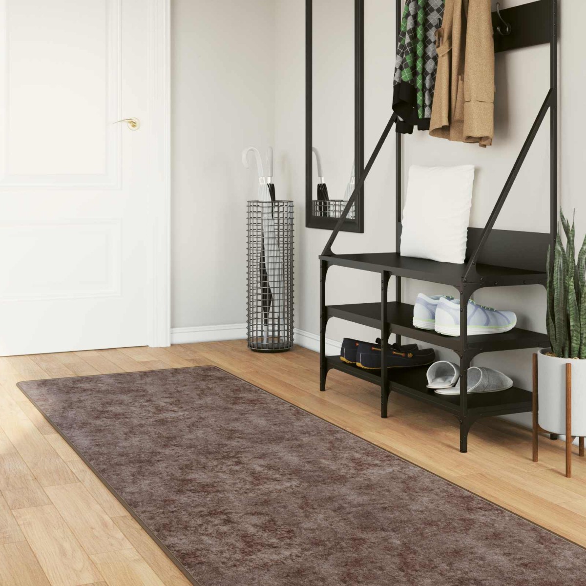 vidaXL Χαλί Runner MARSA Γκρι 100 x 400 cm Πολυέστερ και PVC
