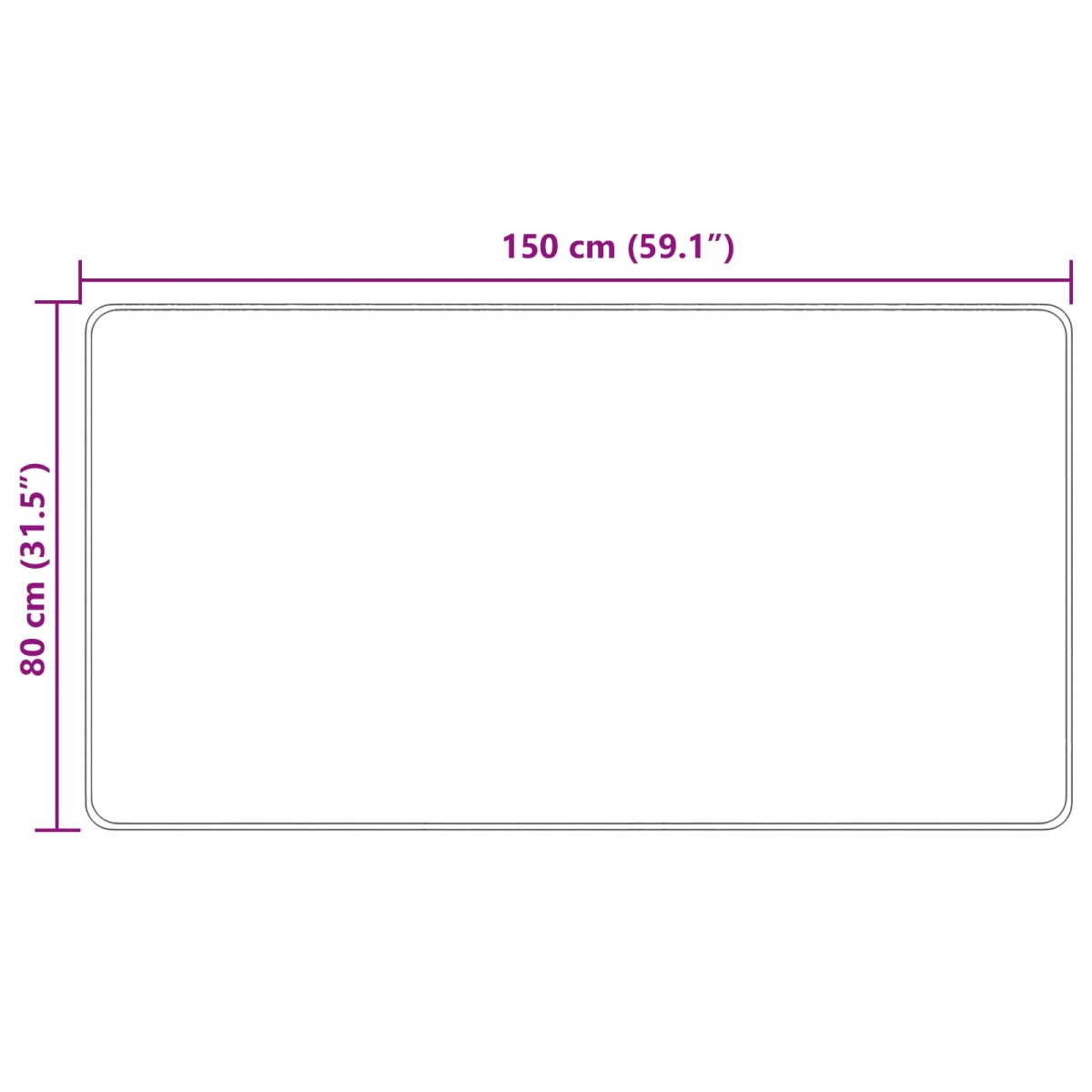 vidaXL Χαλί Runner MARSA Κίτρινο 80 x 150 cm Πολυέστερ και PVC