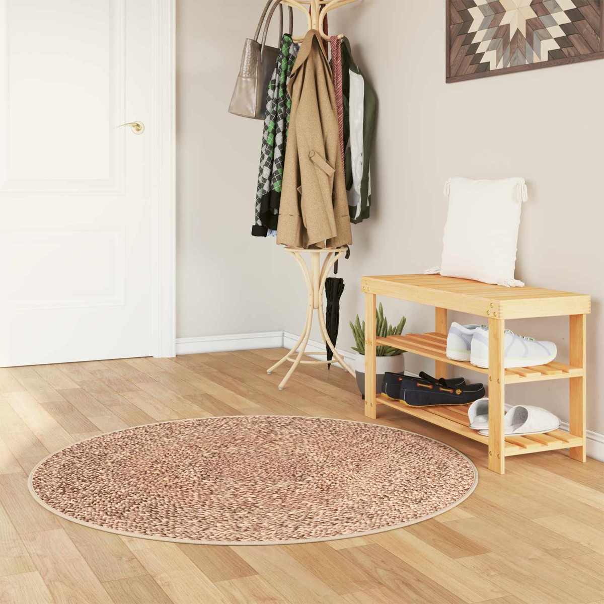 vidaXL Χαλί Runner MARSA Κίτρινο 120 x 120 cm Πολυέστερ και PVC
