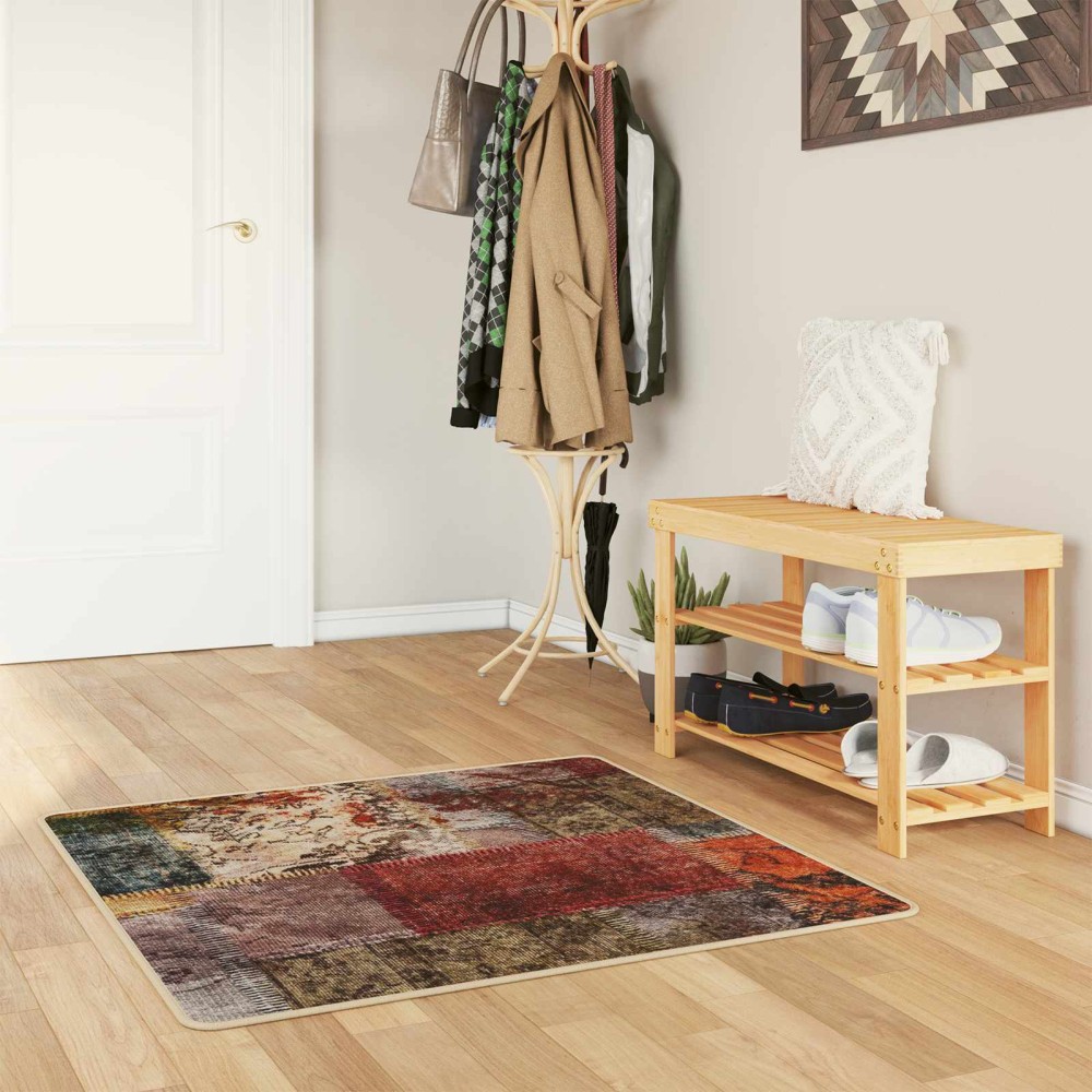 vidaXL Χαλί Runner MARSA Πολύχρωμο 100 x 100 cm Πολυέστερ και PVC