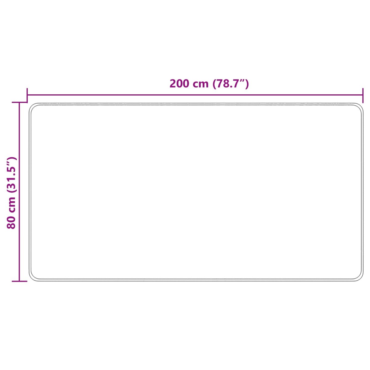 vidaXL Χαλί Runner MARSA Πολύχρωμο 80 x 200 cm Πολυέστερ και PVC
