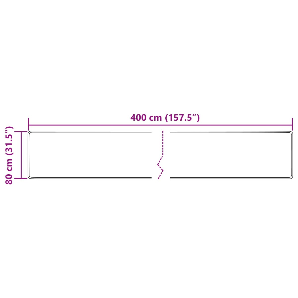 vidaXL Χαλί Runner MARSA Πολύχρωμο 80 x 400 εκ. Πολυέστερ και PVC