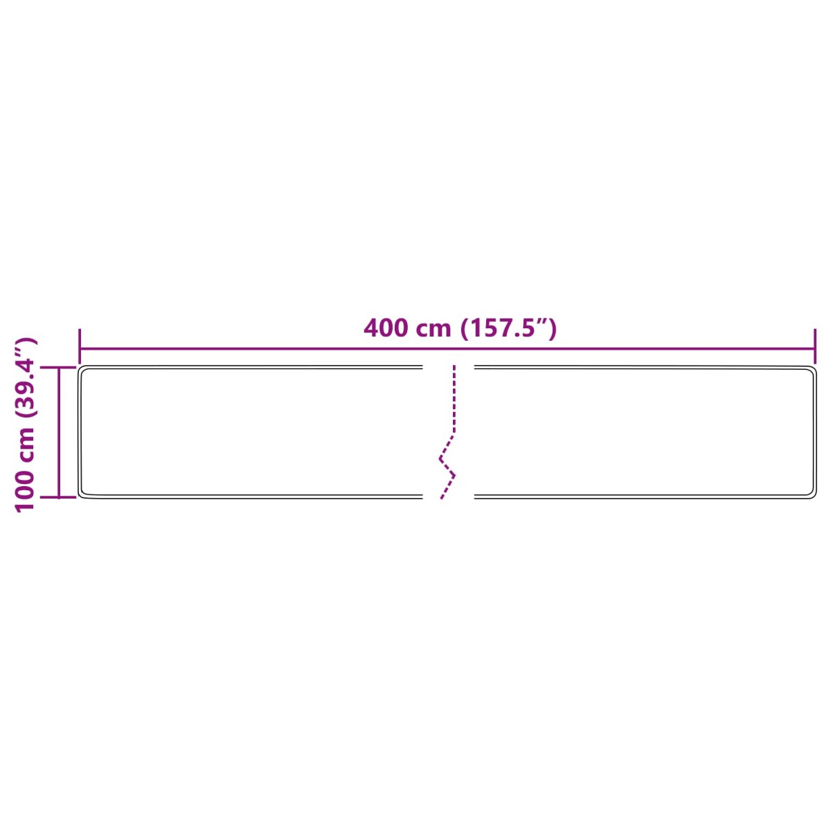 vidaXL Χαλί Runner MARSA Πολύχρωμο 100 x 400 cm Πολυέστερ και PVC