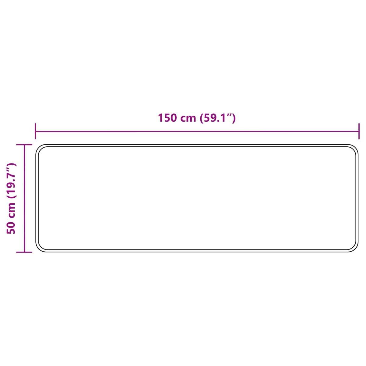 vidaXL Χαλί Runner MARSA Μαύρο 50 x 150 cm Πολυέστερ και PVC