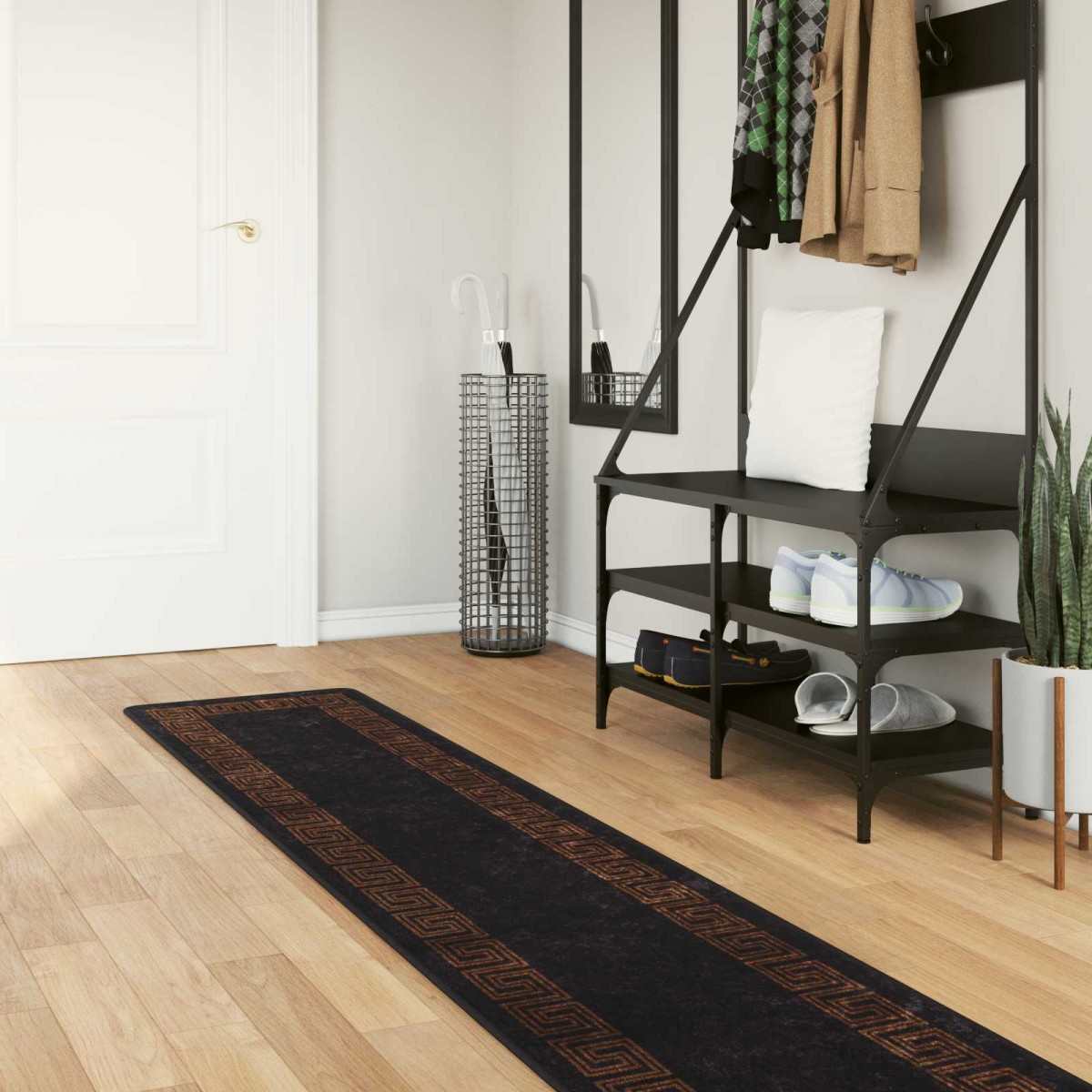vidaXL Χαλί Runner MARSA Μαύρο 50 x 350 εκ. Πολυέστερ και PVC