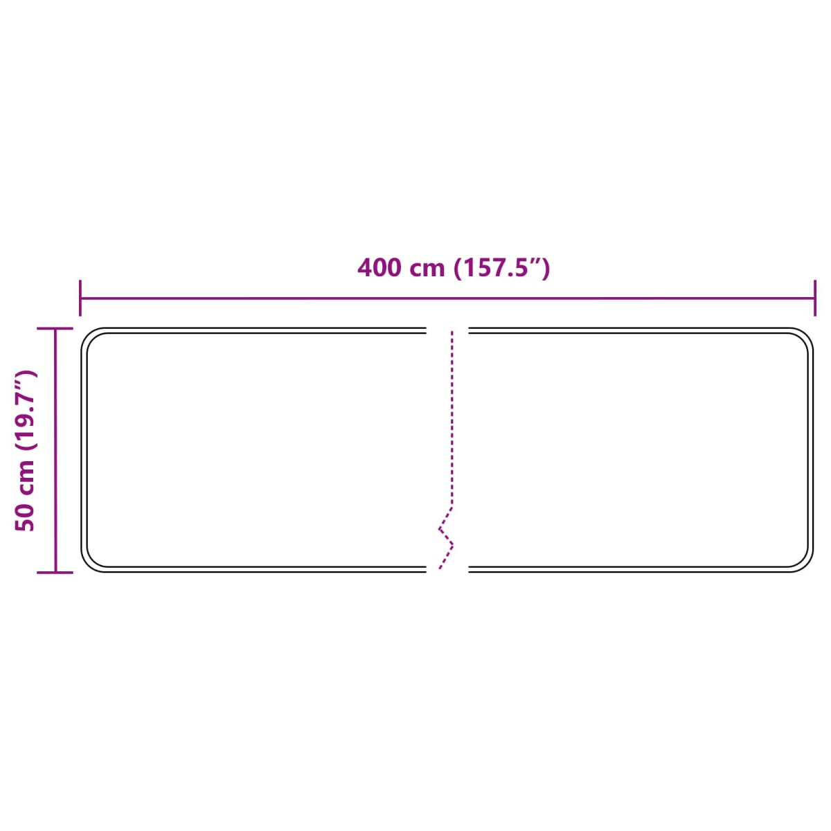 vidaXL Χαλί Runner MARSA Μαύρο 50 x 400 εκ. Πολυέστερ και PVC