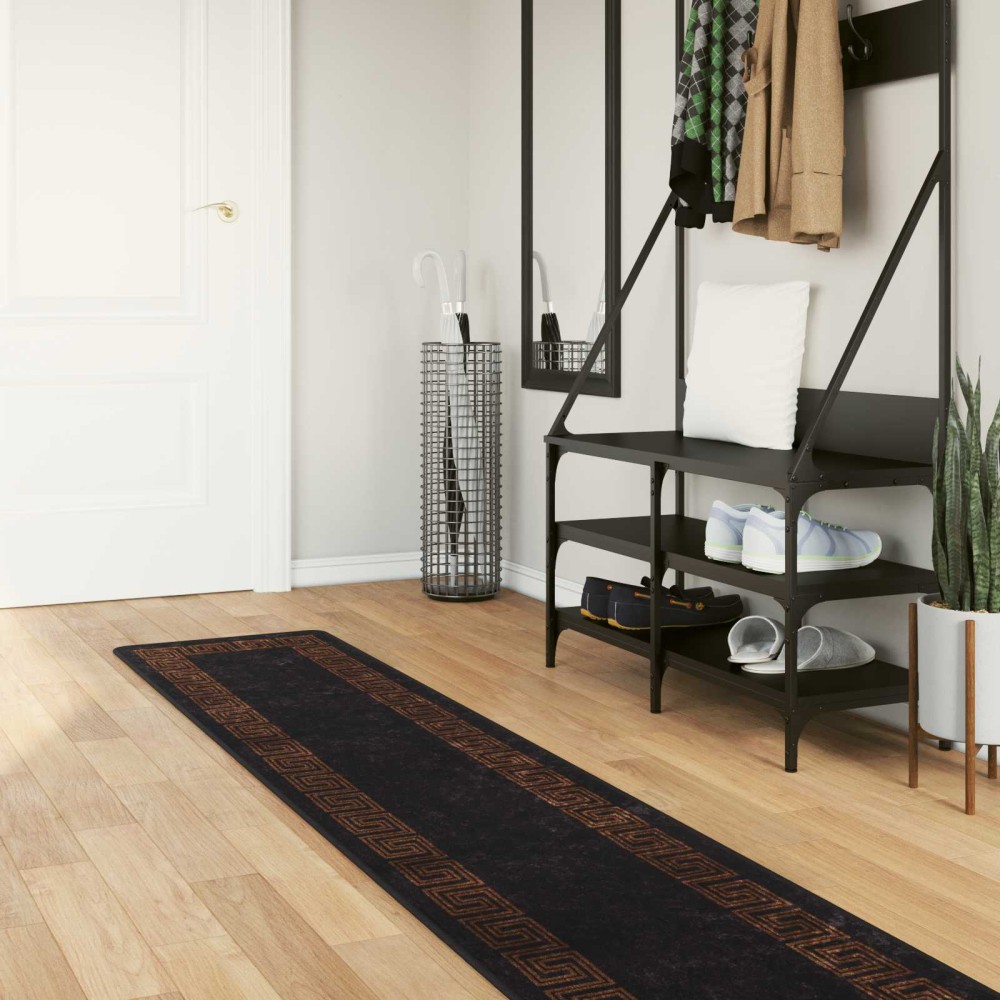 vidaXL Χαλί Runner MARSA Μαύρο 50 x 450 εκ. Πολυέστερ και PVC