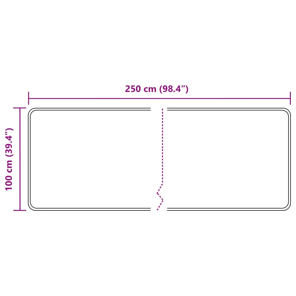 vidaXL Χαλί Runner MARSA Μαύρο 100 x 250 cm Πολυέστερ και PVC