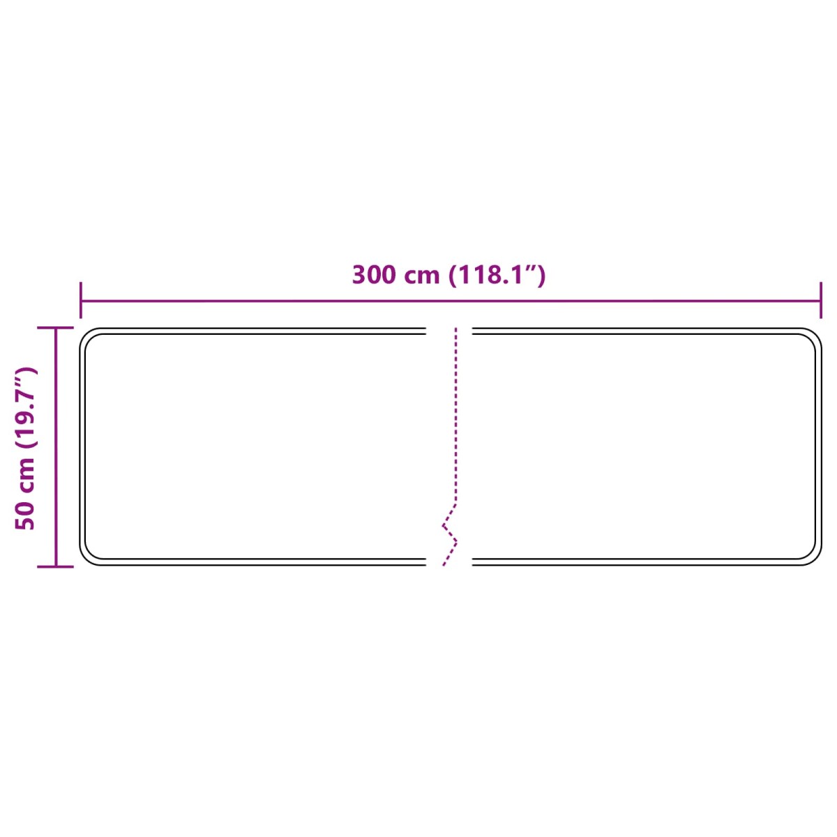 vidaXL Χαλί Runner MARSA Λευκός 50 x 300 εκ Πολυέστερ και PVC