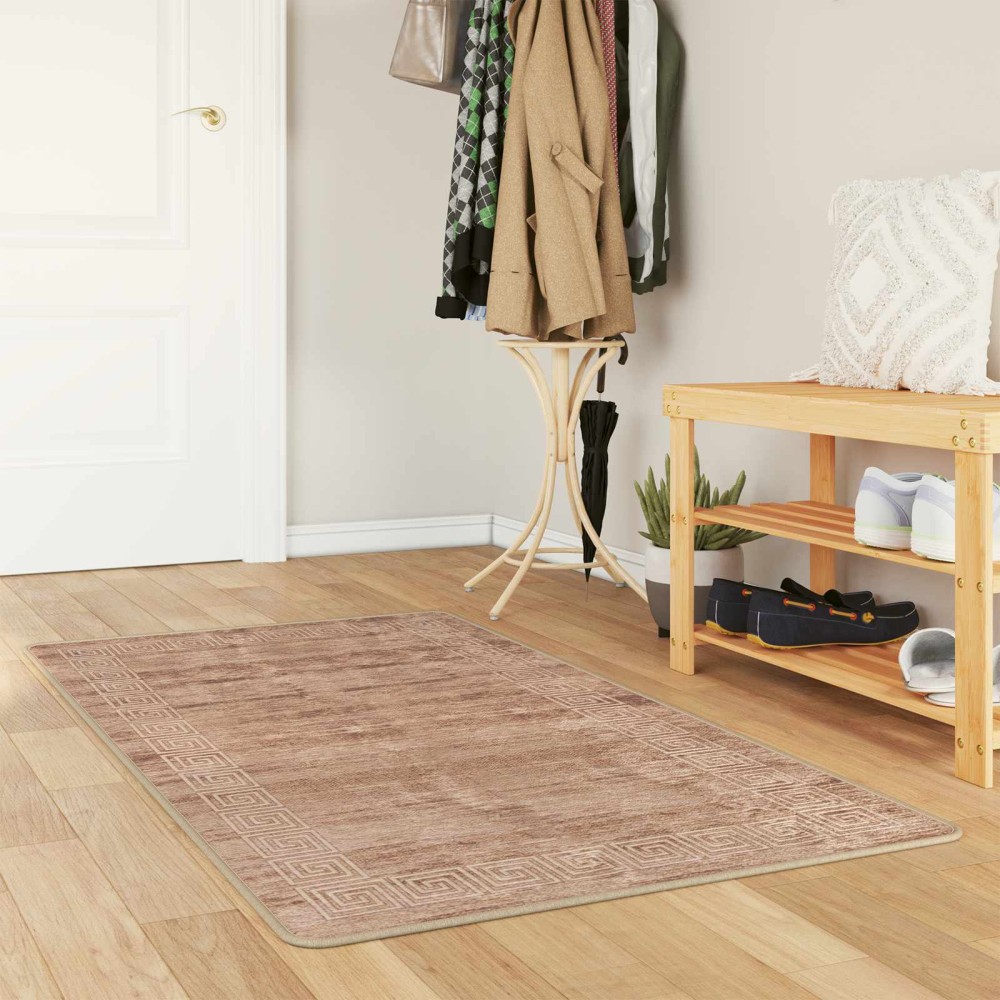 vidaXL Χαλί Runner MARSA Λευκός 100 x 150 cm Πολυέστερ και PVC