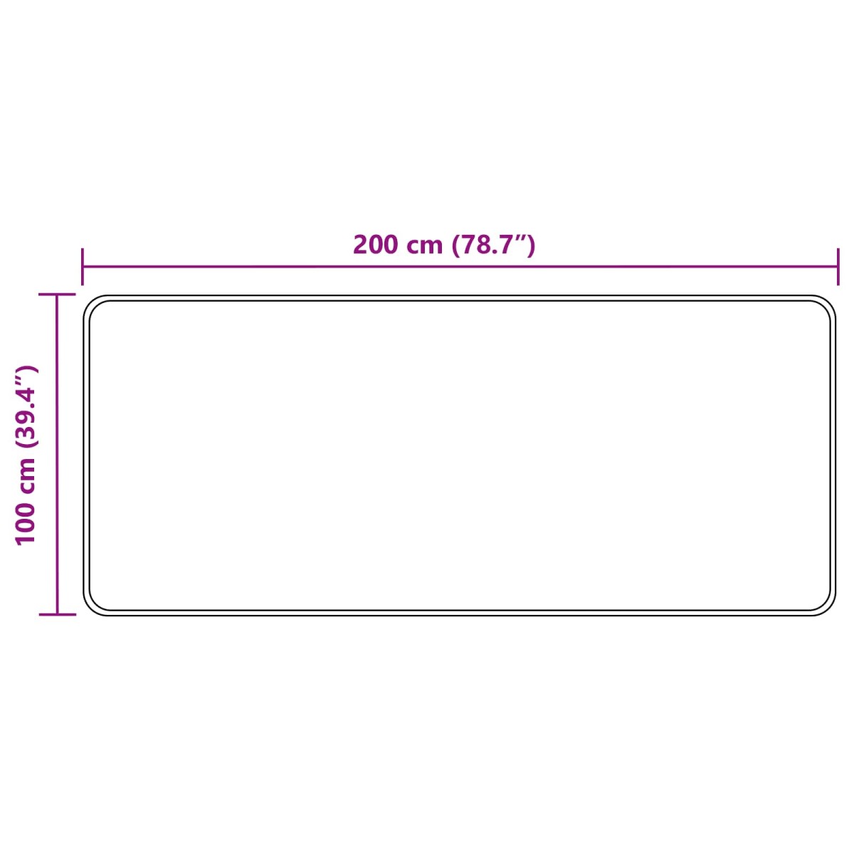vidaXL Χαλί Runner MARSA Λευκός 100 x 200 cm Πολυέστερ και PVC