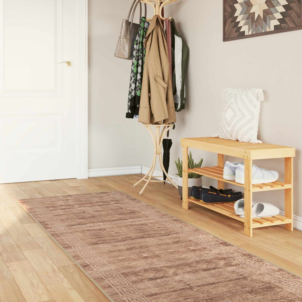 vidaXL Χαλί Runner MARSA Λευκός 100 x 250 cm Πολυέστερ και PVC