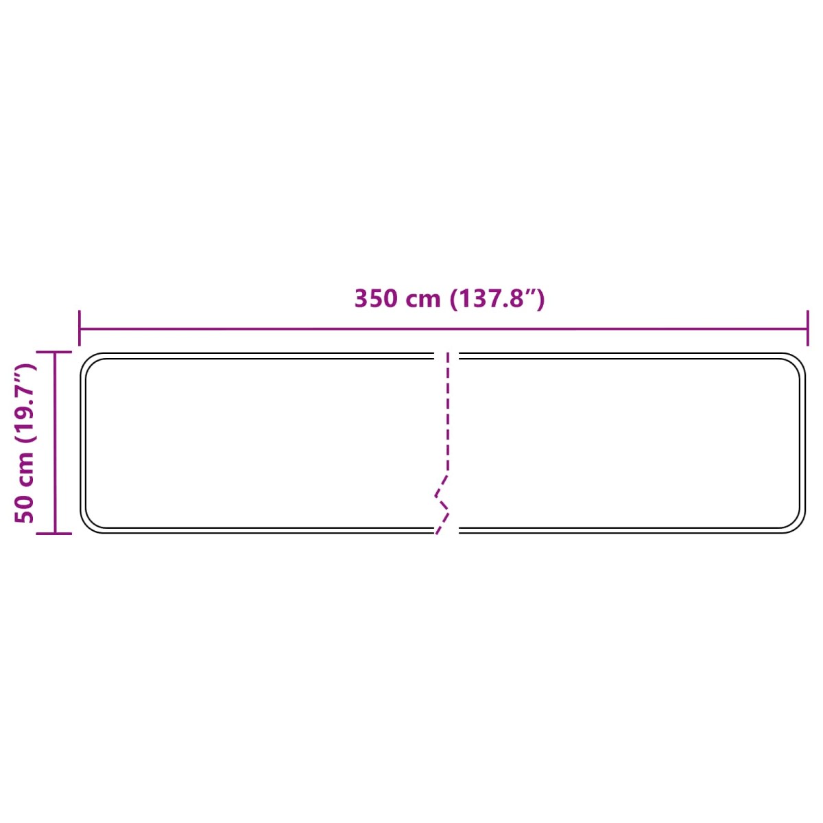 vidaXL Χαλί Runner MARSA Μαύρο 50 x 350 εκ. Πολυέστερ και PVC
