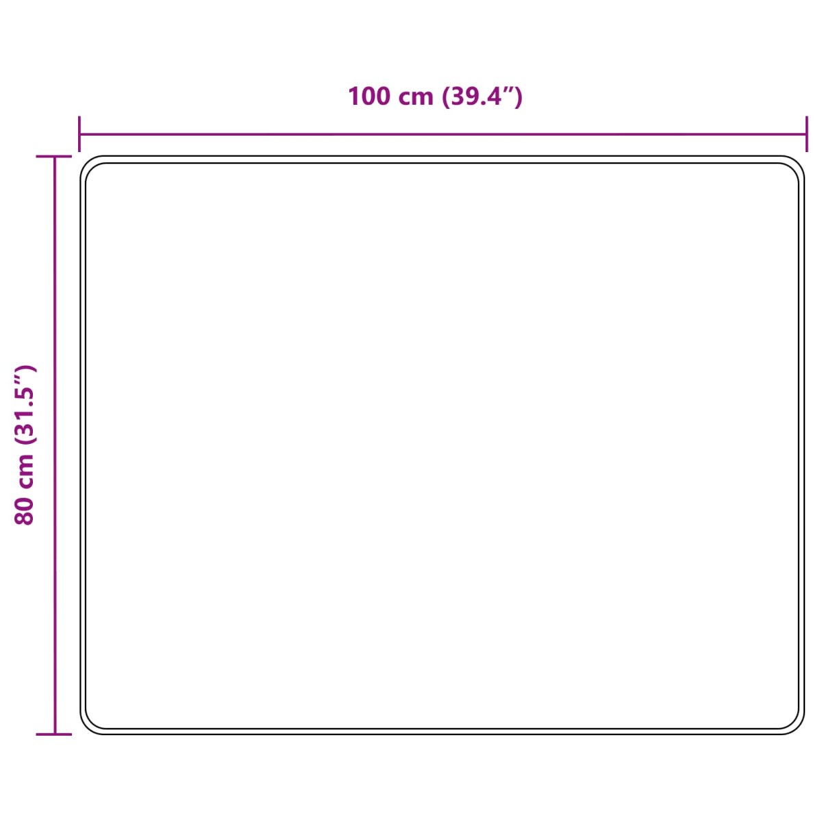 vidaXL Χαλί Runner MARSA Μαύρο 80 x 100 cm Πολυέστερ και PVC