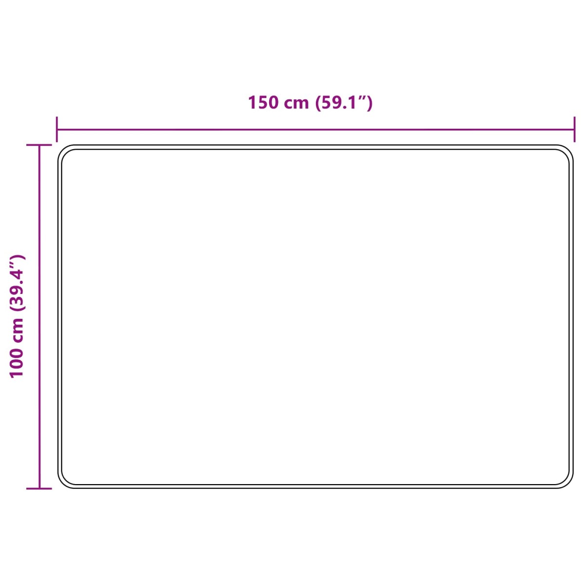 vidaXL Χαλί Runner MARSA Μαύρο 100 x 150 cm Πολυέστερ και PVC