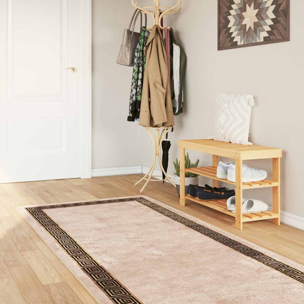 vidaXL Χαλί Runner MARSA Μαύρο 100 x 300 cm Πολυέστερ και PVC