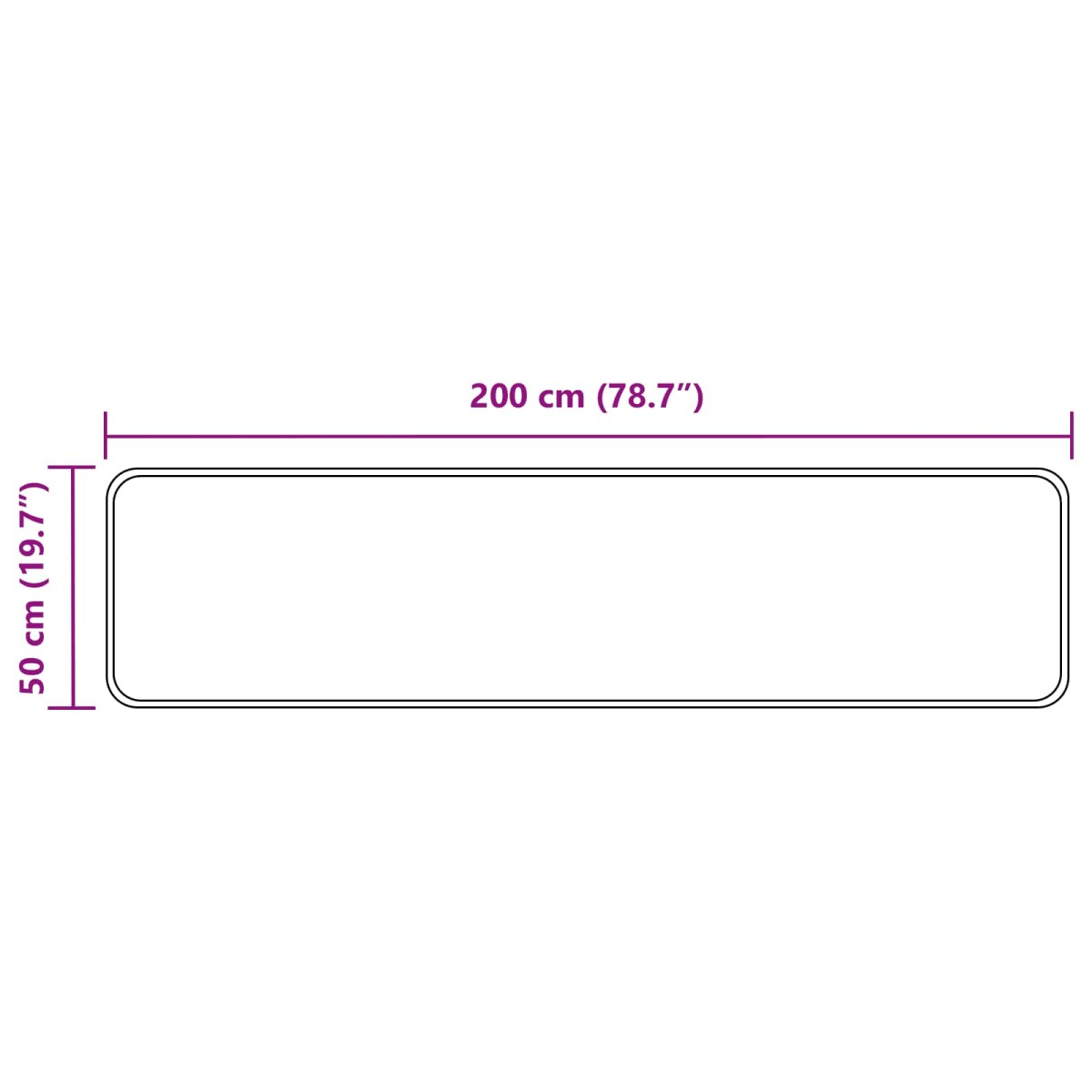vidaXL Χαλί Runner MARSA Γκρι 50 x 200 εκ. Πολυέστερ και PVC