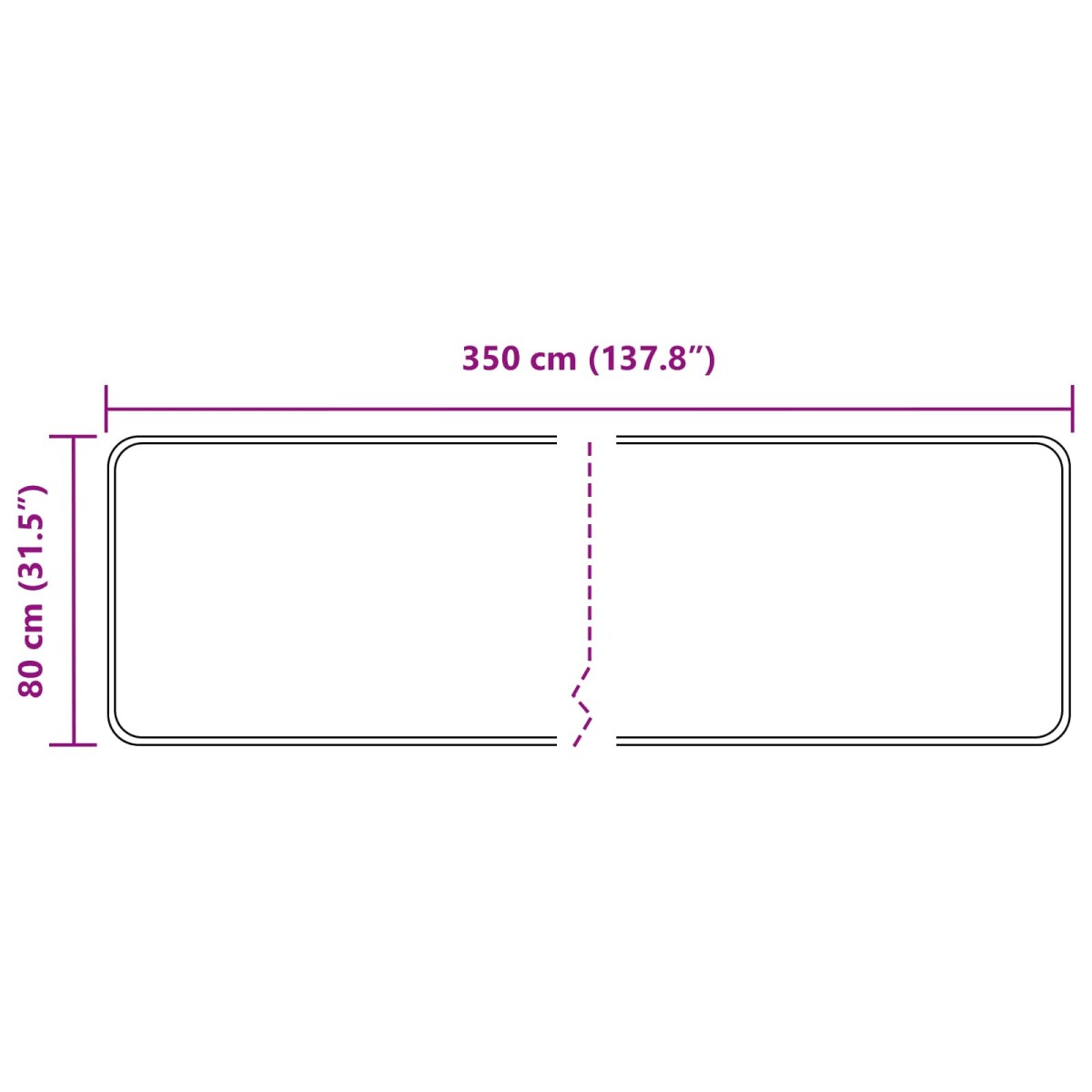 vidaXL Χαλί Runner MARSA Γκρι 80 x 350 εκ. Πολυέστερ και PVC