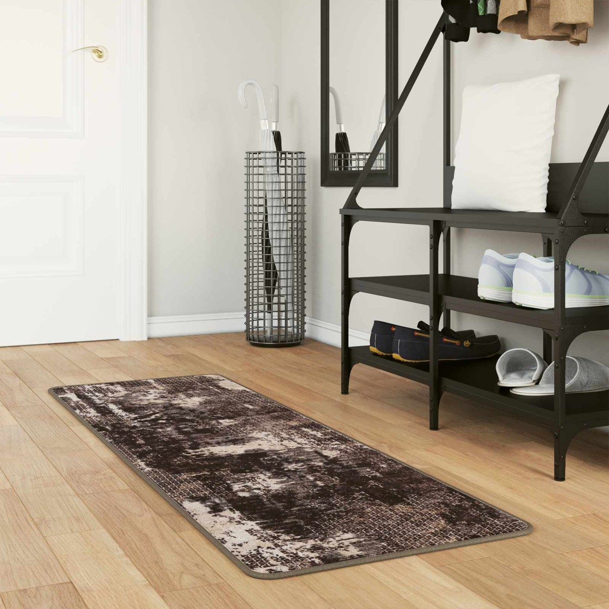 vidaXL Χαλί Runner MARSA Μαύρο 50 x 150 cm Πολυέστερ και PVC