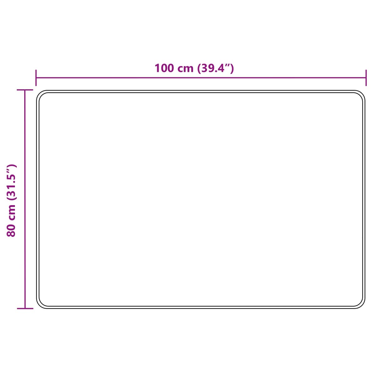 vidaXL Χαλί Runner MARSA Μαύρο 80 x 100 cm Πολυέστερ και PVC
