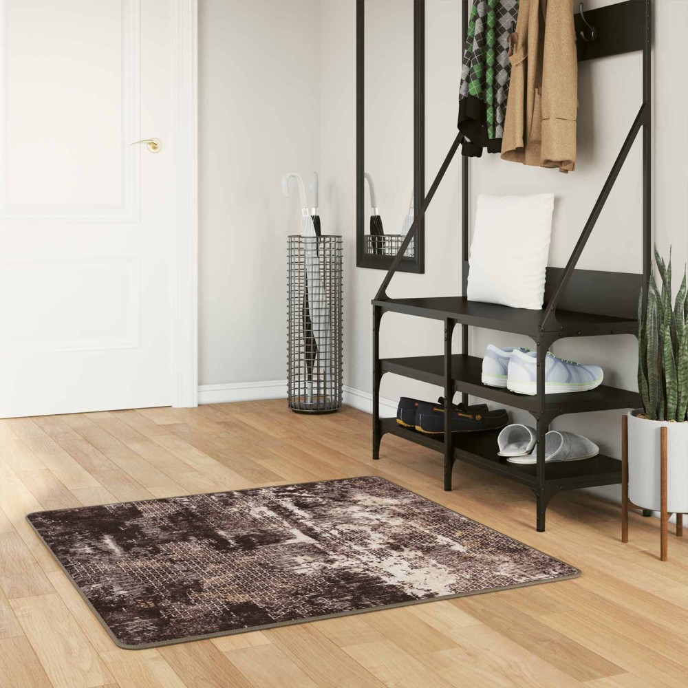vidaXL Χαλί Runner MARSA Μαύρο 100 x 100 cm Πολυέστερ και PVC