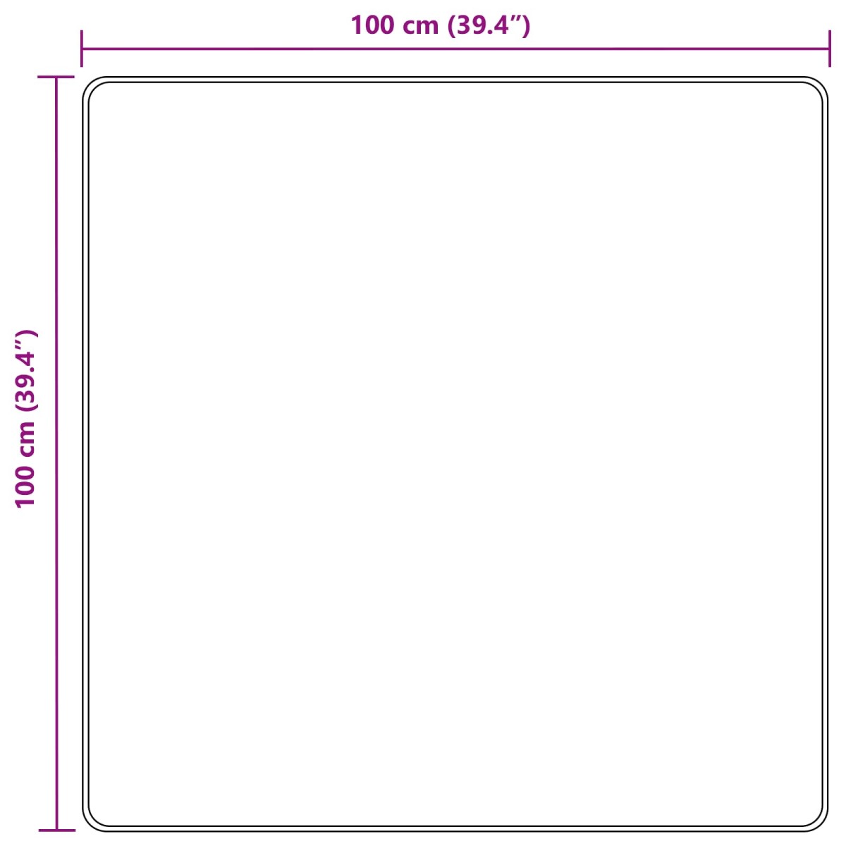 vidaXL Χαλί Runner MARSA Μαύρο 100 x 100 cm Πολυέστερ και PVC